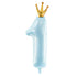 Light Blue Number 1 Crown Balloons | 39 INCH