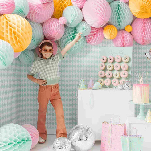 Mint Green Honeycomb Ball Decorations | 8 Inch