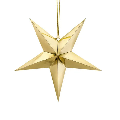 Paper Star Decorations | Gold | 18 Inch or 12 Inch