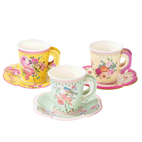 Paper Tea Cups and Saucer Set | Simply Scrumptious | Set 12