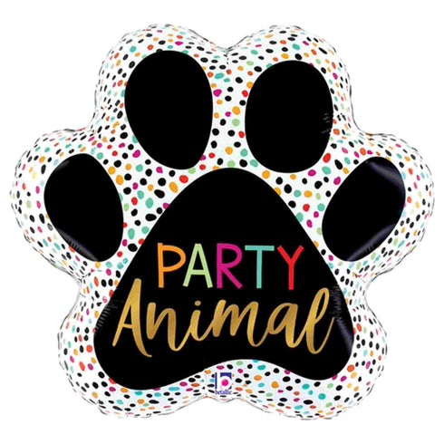 Party Animal Confetti Paw Print Balloons | 24 Inch