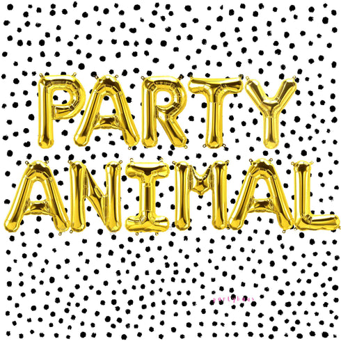 Party Animal Letter Balloons | Pink | Gold | Silver | Rose Gold | Blue