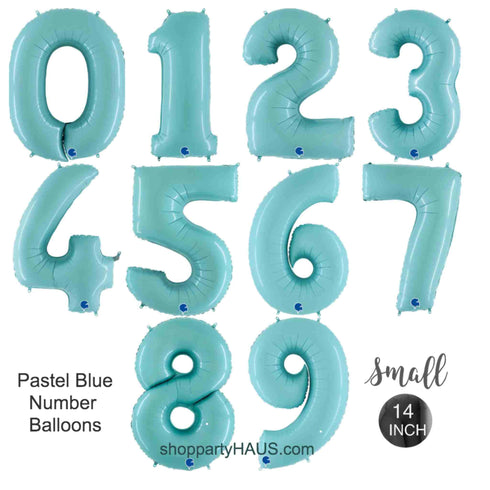 Pastel Blue Number 3 Balloons | 14 INCH
