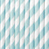 Pastel Blue and White Striped Paper Party Straws | Set 10