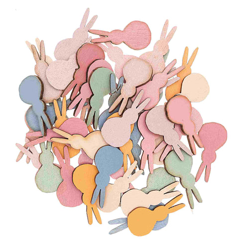 Pastel Bunny Wood Party Confetti | Package 48