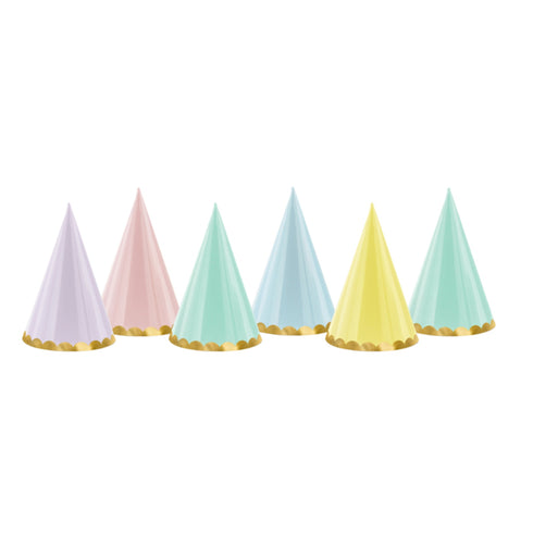 Pastel Paper Birthday Party Hats | Set 6