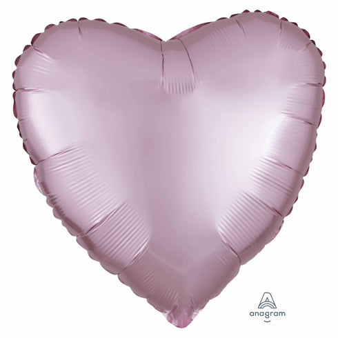 Satin Luxe™ Pastel Pink | Heart Foil Balloons | Anagram | 18 Inch