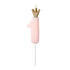 Pink Party Cake Candles with Gold Crown | Number 1