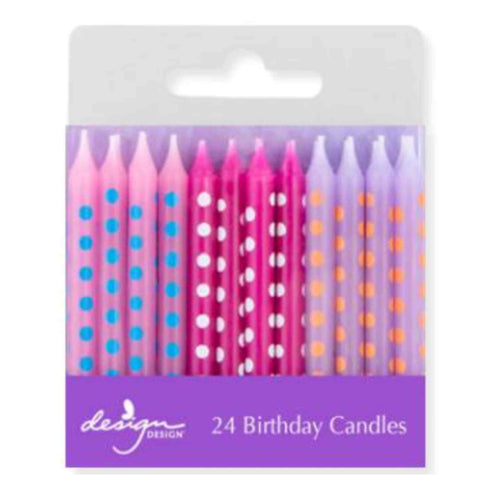 Pastel Dots Birthday Candles | Set of 24