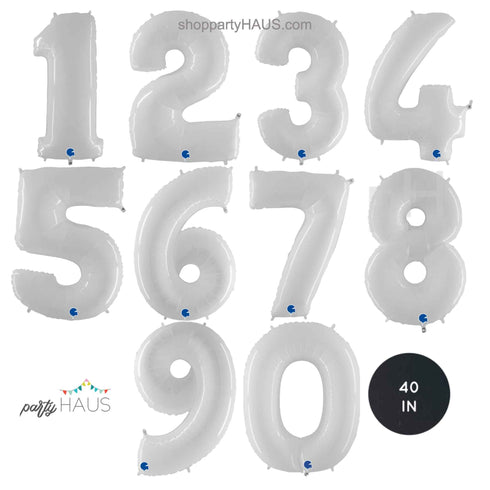 White Number 1 Balloons | 40 INCH