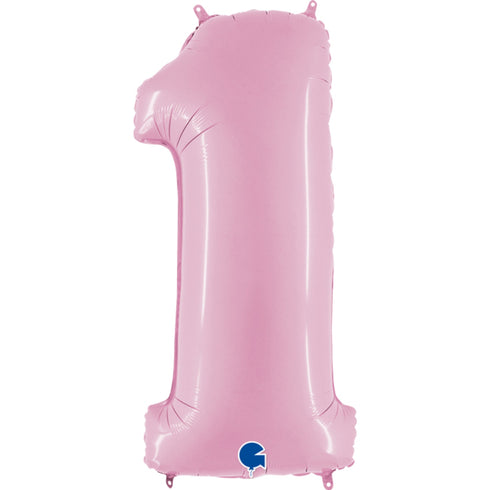 Pastel Pink Number 1 Balloons | 40 INCH