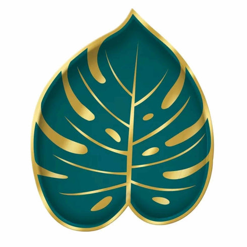 Tropical Palm Leaf Shaped Paper Party Plates | Package 8
