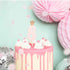Pink Party Cake Candles with Gold Crown | Number 8