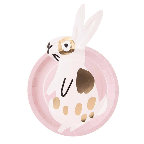 Bunny Paper Party Plates | Pink | Package 12