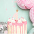 Pink Party Cake Candles with Gold Crown | Number 4
