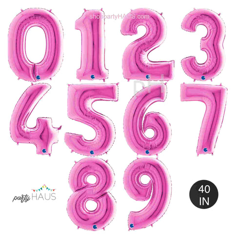 Fuchsia Pink Number 1 Balloons | 40 INCH
