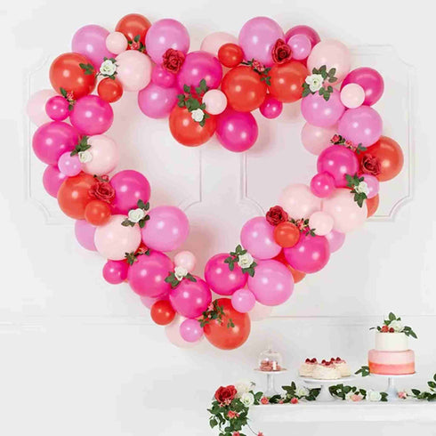 Heart Latex Balloon Garland Kit | Valentine's Day | Blush Pink Red