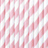 Pink and White Striped Paper Party Straws | Set 10