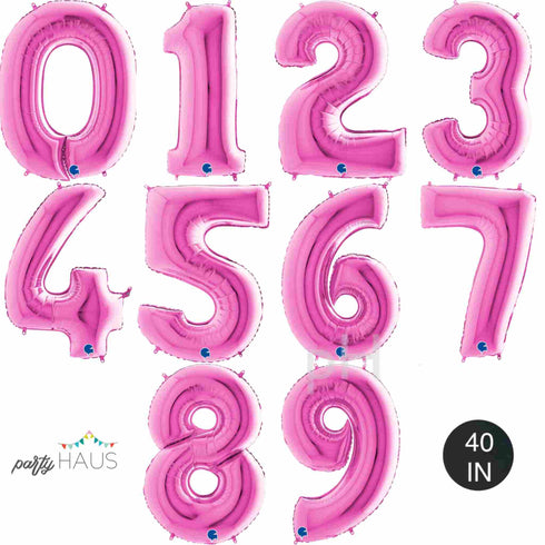 Fuchsia Pink Number 2 Balloons | 40 INCH