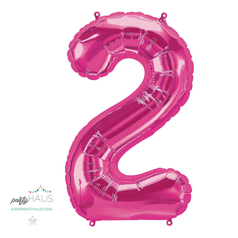 Magenta Pink Number 2 Balloons | 16 Inch | Northstar Balloons