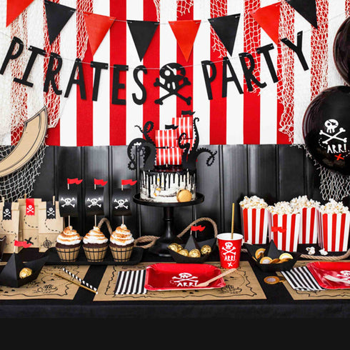 Pirate's Party Skull and Cross Bones Black Party Banner