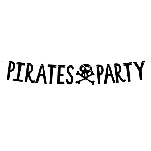 Pirate's Party Skull and Cross Bones Black Party Banner