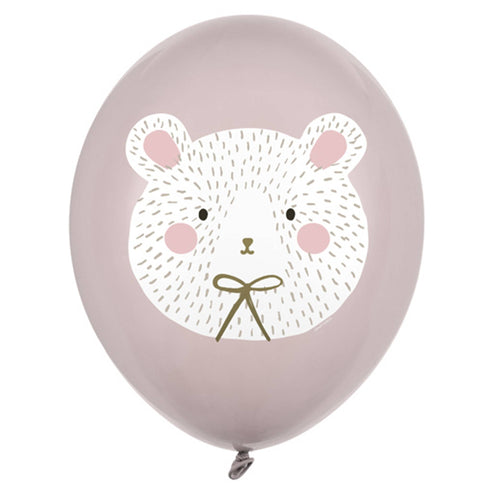 Polar Bear Printed Latex Balloons | Set 6