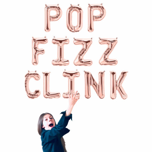 FIZZ POP CLINK Balloons | Silver | Gold | Rose Gold | Pink | Blue