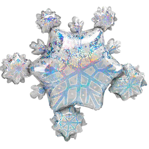 Glitter Snowflake Cluster Foil Balloons | 32 Inch