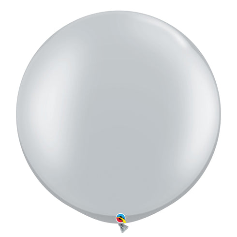 Silver Metallic Latex Balloons | 30 Inch | Qualatex