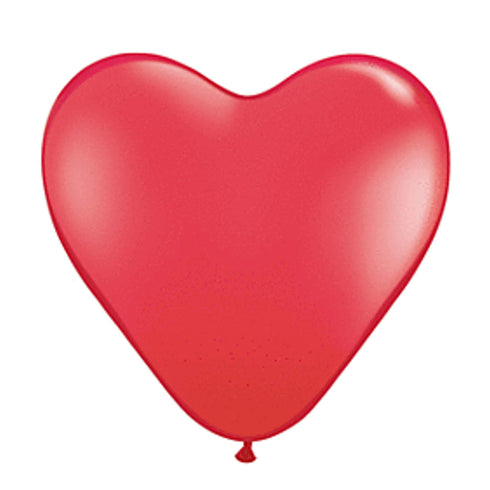 Red Heart Latex Balloons | 15 INCH | Qualatex | Crystal Package 6