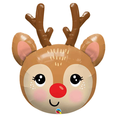 Red Nosed Reindeer Foil Balloons | 35 INCH | Christmas