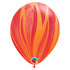 Red Orange Marble Agate Latex Balloons | 11 INCH | Package 6