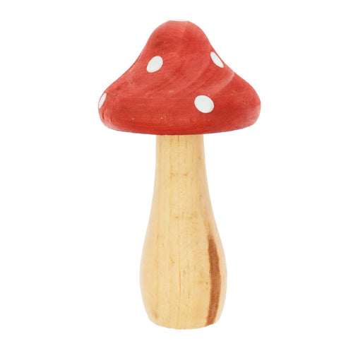 Mushroom Wood Decor | Red and White | 2 Sizes