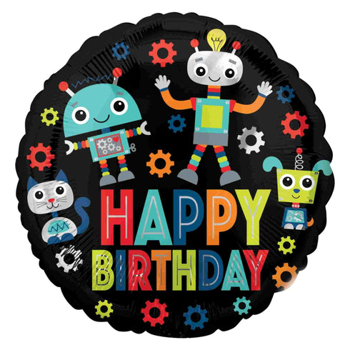 Robot Balloons | Happy Birthday | 18 INCH Round