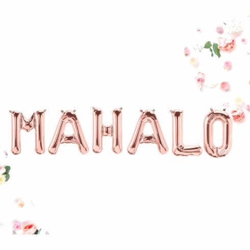 MAHALO Letter Balloon Kit | Silver | Gold | Rose Gold | Pink | Blue