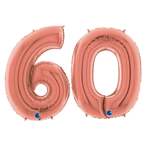 Number 60 Balloons | Rose Gold | 40 INCH