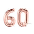 Rose Gold Number 60 Balloons