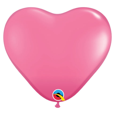 Rose Pink Heart Latex Balloons | 6 INCH | Qualatex | Package 10