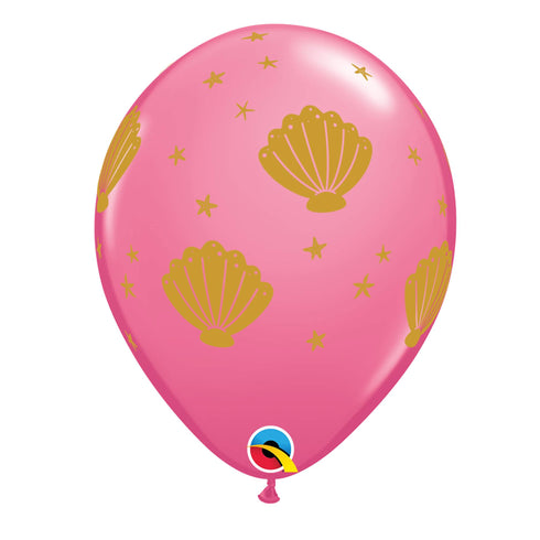Mermaid Sea Shells Latex Balloons | Package 6