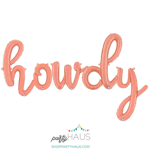 Howdy Letter Balloon Banners | Gold | Rose Gold | Silver
