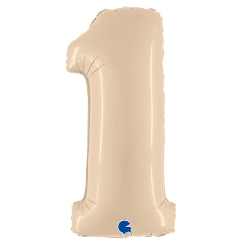 Satin Cream Number 1 Balloons | 40 INCH