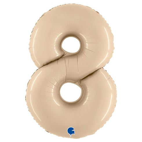 Satin Cream Number 8 Balloons | 40 INCH
