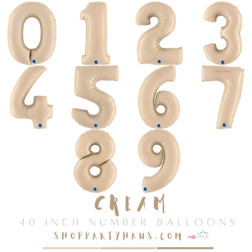Number Balloons | Satin Cream | 40 INCH