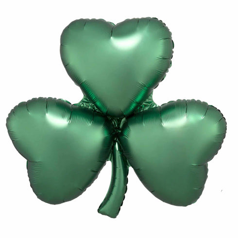 Satin Emerald Green Shamrock Balloons | 29 INCH