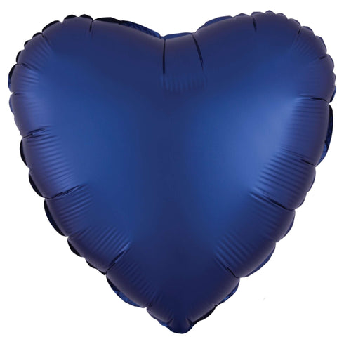 Heart Foil Balloons | Satin Luxe™ Navy Blue | 18 Inch
