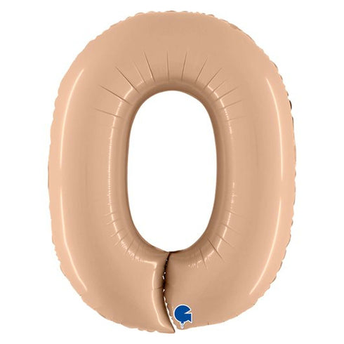 Satin Nude Number 0 Balloons | 40 INCH