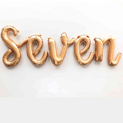 Seven Letter Balloon Banner | Silver | Gold | Rose Gold