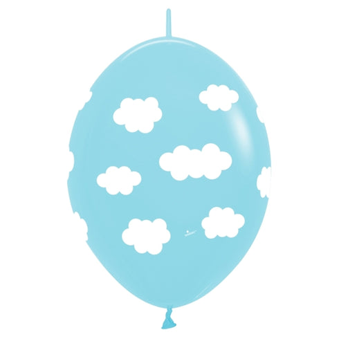 Blue Cloud Sempertex Latex LINK-O-LOON® Balloons | 12 INCH