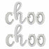 CHOO CHOO Script Letter Balloons | Silver | Gold | Rose Gold